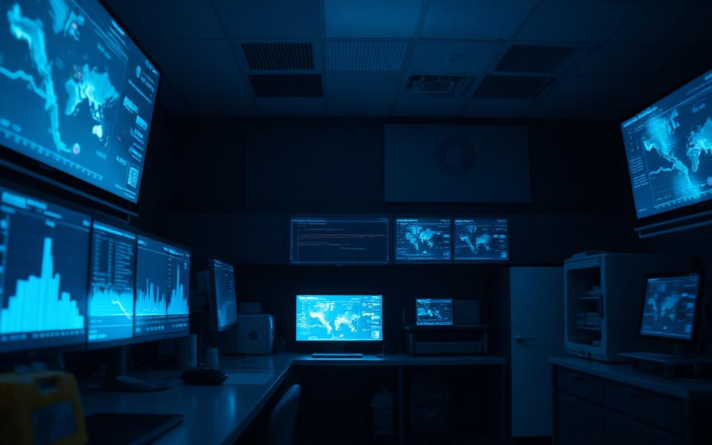 Research room with data visualisation screens