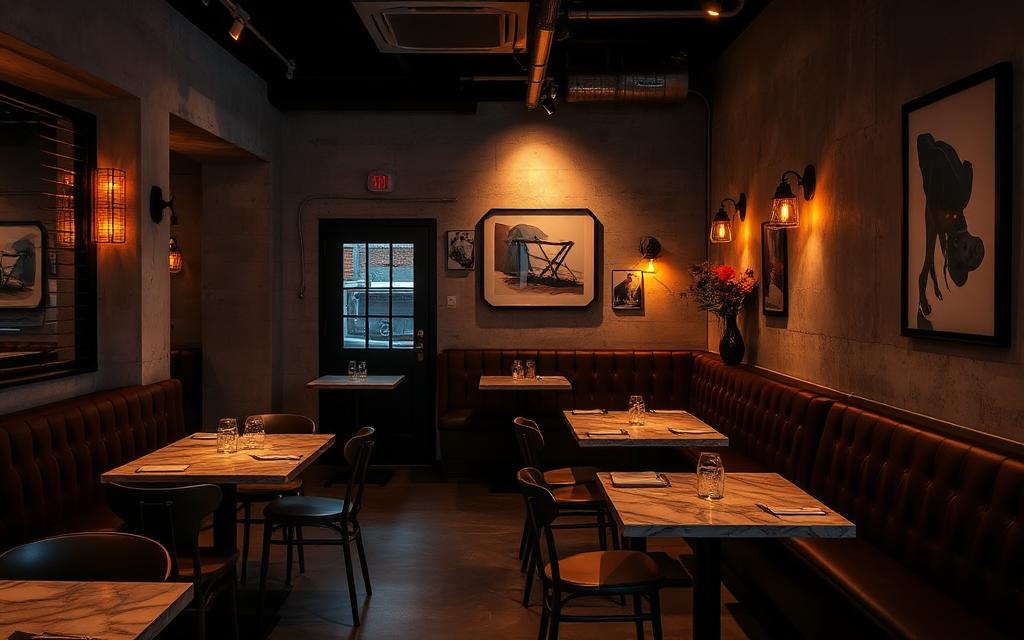 Contemporary neighbourhood bistro interior
