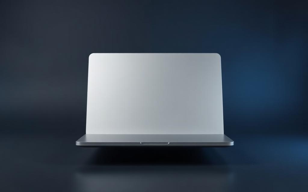 Thin silver 15-inch laptop, closed lid view